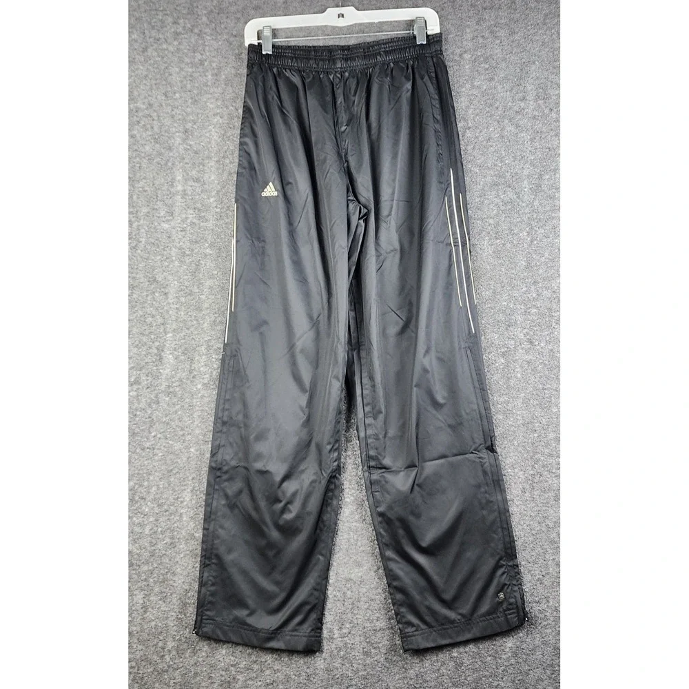 Adidas Track Pants‎ Mens Large Black ClimaProof Windbreaker Vintage Ankle Zip L